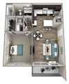 1 Bed 1 Bath Cortland Floor Plan 1 Bed 1 Bath Cortland Floor Plan at Hearth Apartment Homes, Vancouver, WA